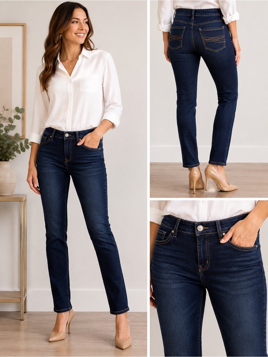 White House Black Market Denim - White House Black Market Dark Navy Straight Leg Jeans